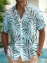 Royaura®Hawaiian Bamboo Print Men's Button Pocket Short Sleeve Shirt