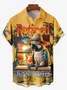 Royaura® Beach Sunset Men's Hawaiian Shirt Parrot Tropical Art Quick Dry Men's Pocket Camp Shirt Big Tall