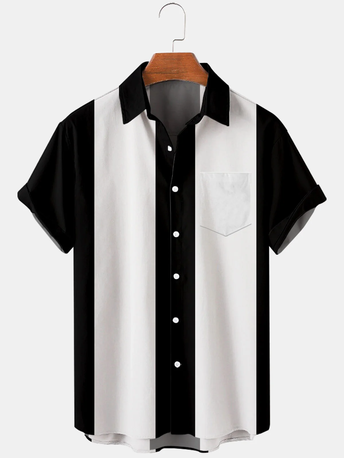 Royaura Men's Vintage 50s Style Classic Bowling Shirt | royaura