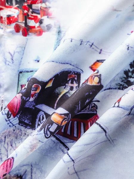 Royaura Men's Christmas Santa Short Sleeve Claus Train Gifts Xmas Themed Shirts