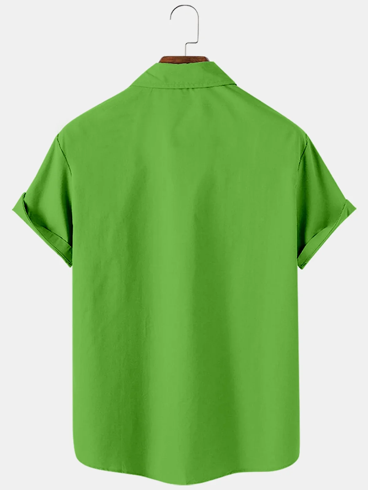 Royaura® Christmas Lights Print Men's Button Pocket Short Sleeve Shirt Big & Tall