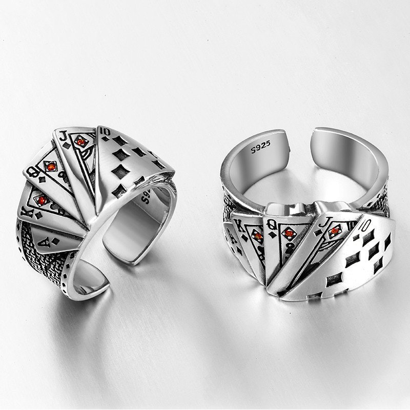 Men's and Women's Straight Flush Playing Card Ring