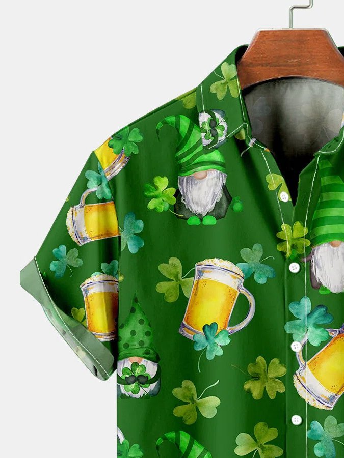 St. Patrick's Day Casual Loose Men's Short Sleeve Shirt