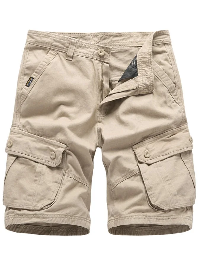 Men's Loose Fit Twill Cargo Short Comfortable-Blend Basic Pants