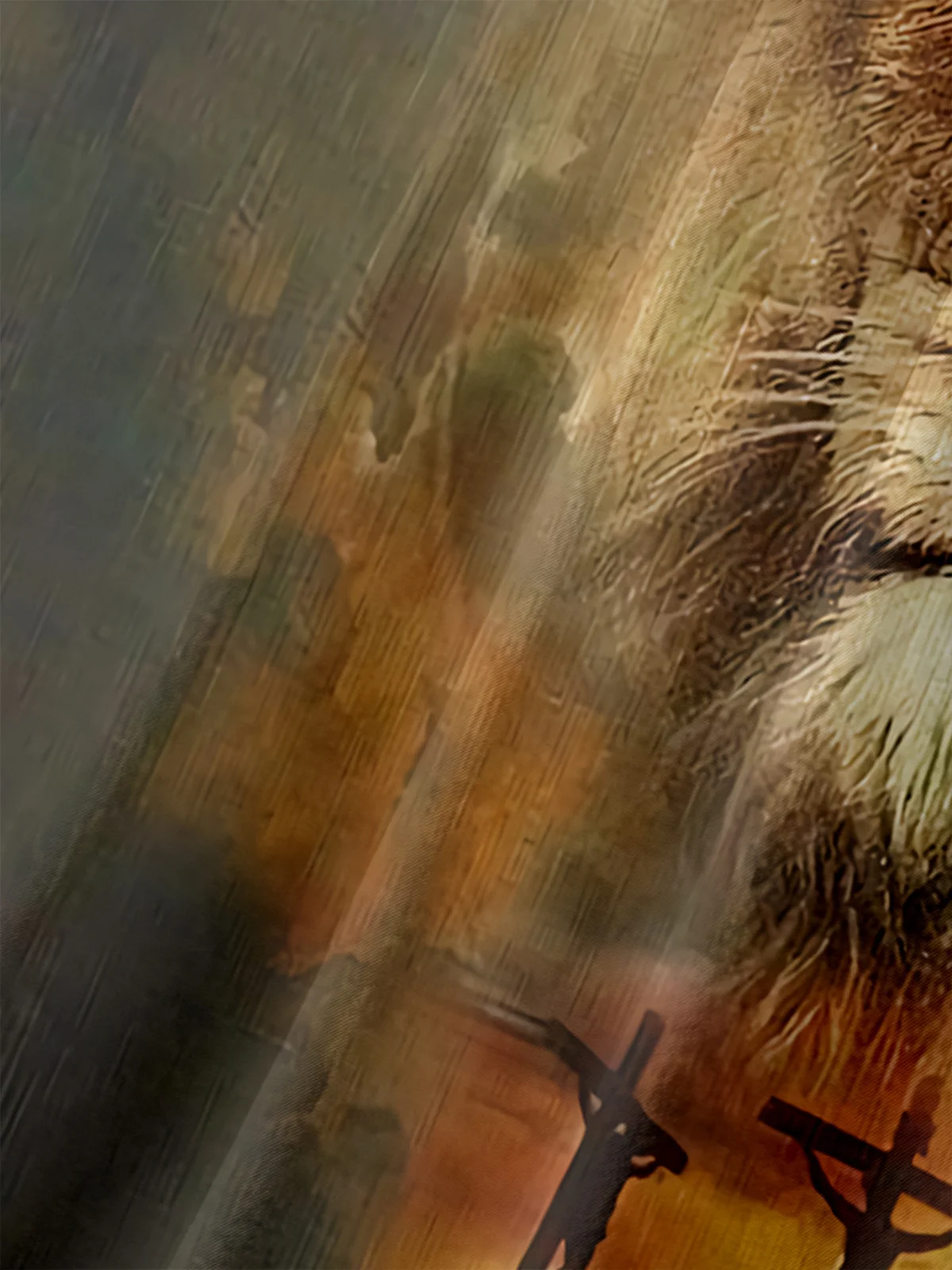 Mens Easter Cross Lion Print Casual Short Sleeve Shirt