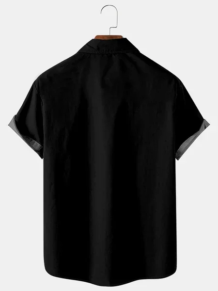Mens Hawaiian Shirt Black Comfortable-Blend Urban Faith Religion Shirts & Tops
