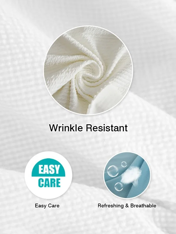 Men's Retro Casual Shirts Seersucker Fabric Plus Size Rocket Cat Print Short Sleeve Art Shirts