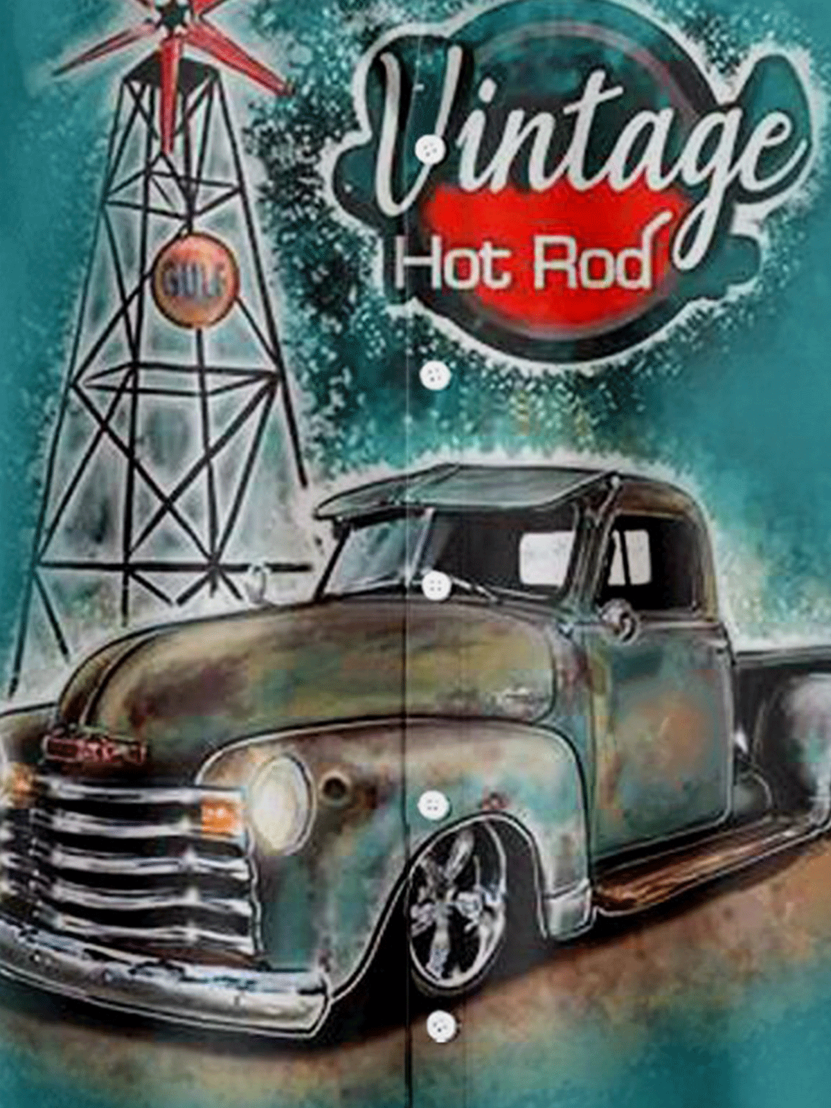 Casual Style Sports Series Racing Element Lapel Short-Sleeved Shirt Print Top