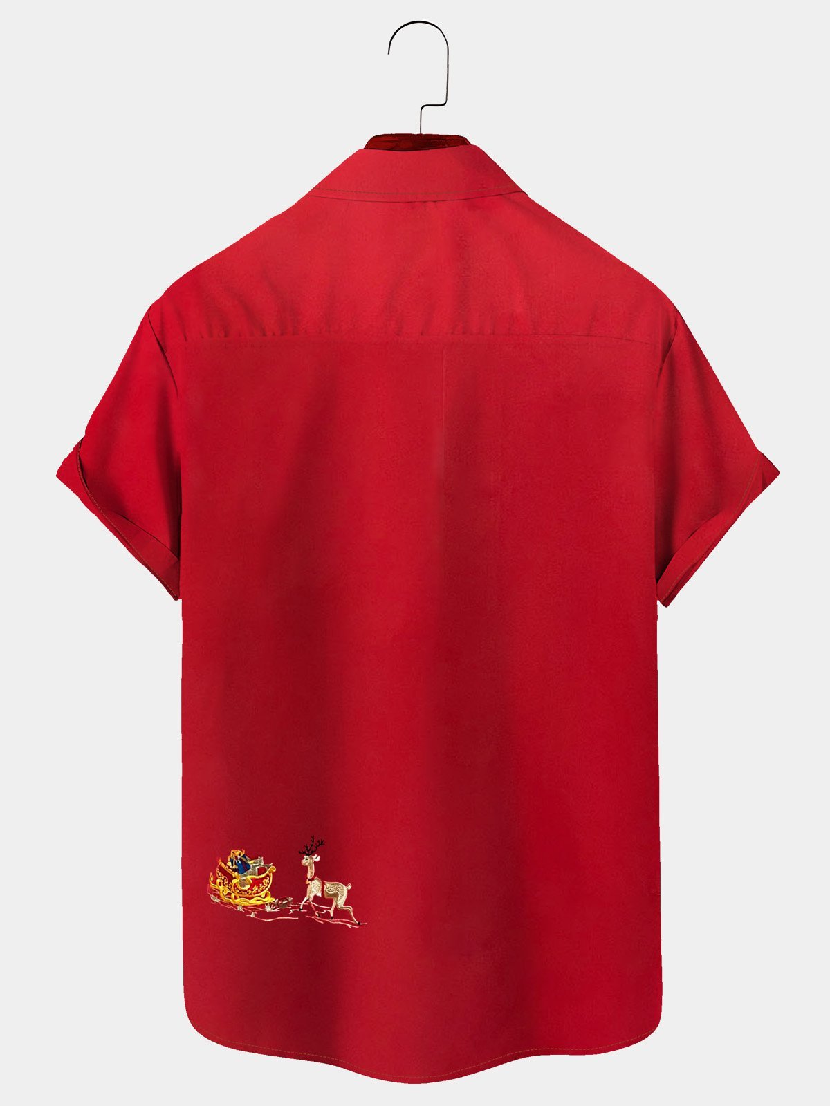 Men's Holiday Christmas Shirt Santa Elk Sleigh Coconut Tree Wrinkle Free Plus Size Tops