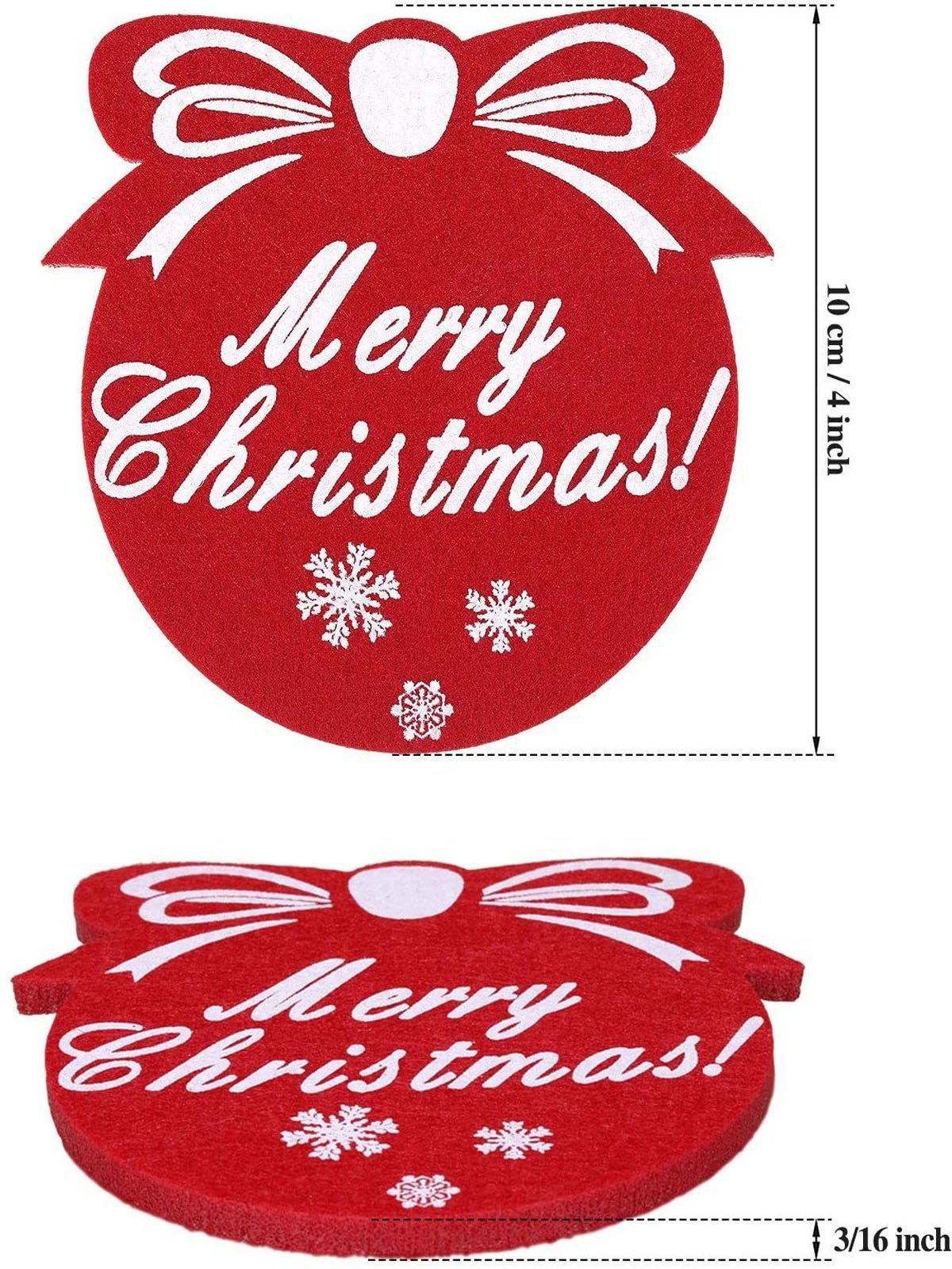 Holiday Ornaments Home Insulation Absorbent Felt Decorative Dinner Coaster