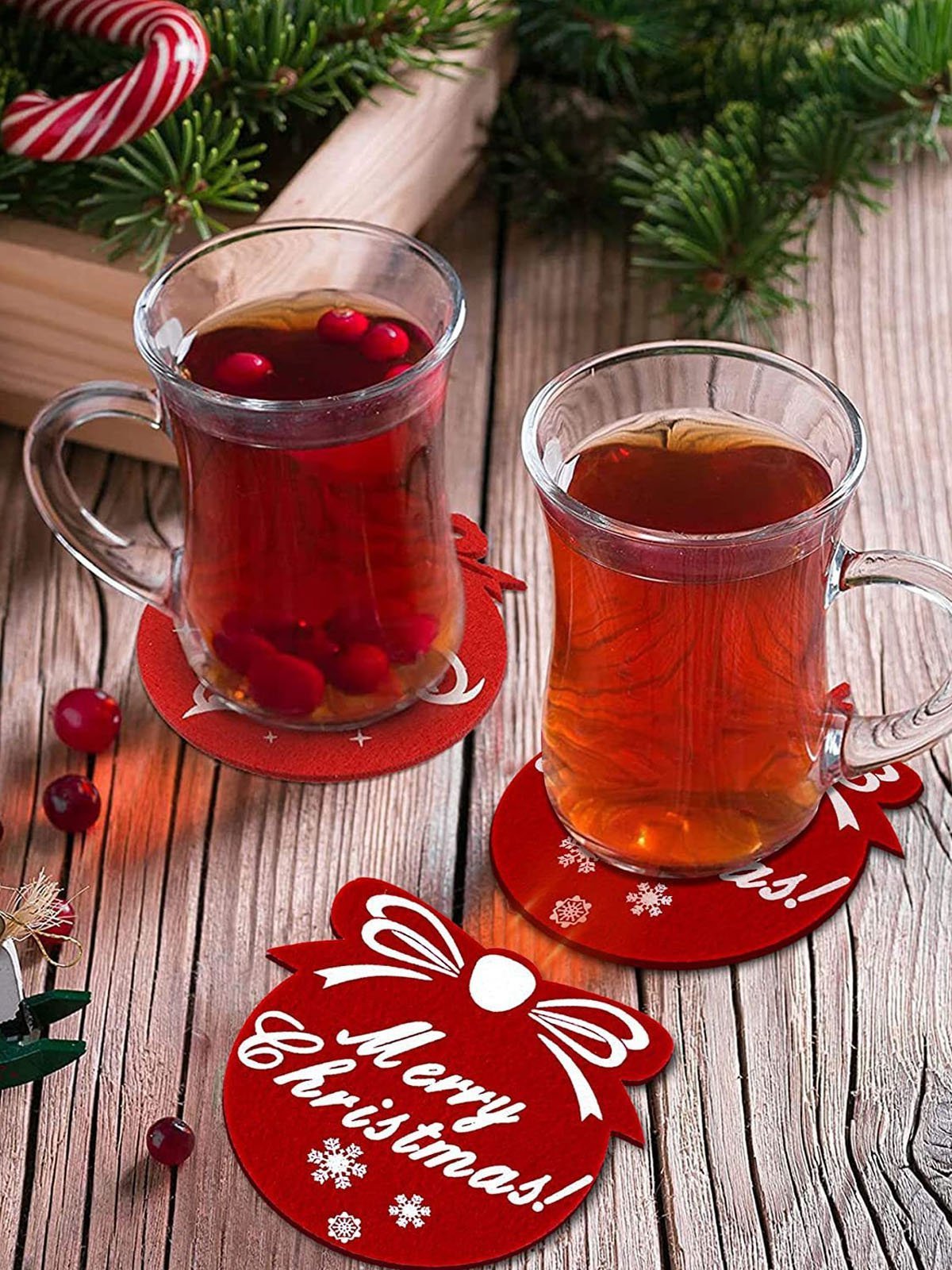 Holiday Ornaments Home Insulation Absorbent Felt Decorative Dinner Coaster