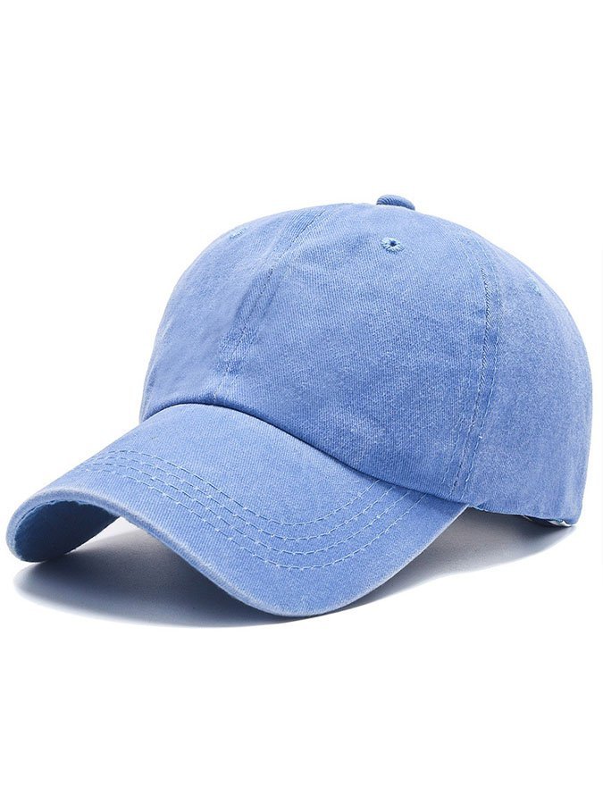 Washed Denim Simple Solid Color Sports Baseball Cap