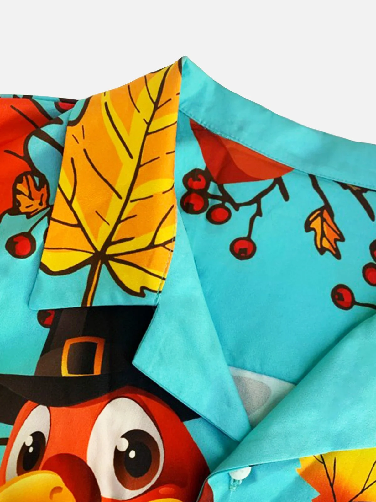 Royaura Men's Thanksgiving Turkey Shirt Pumpkin 3D Animal Print Short Sleeve Top