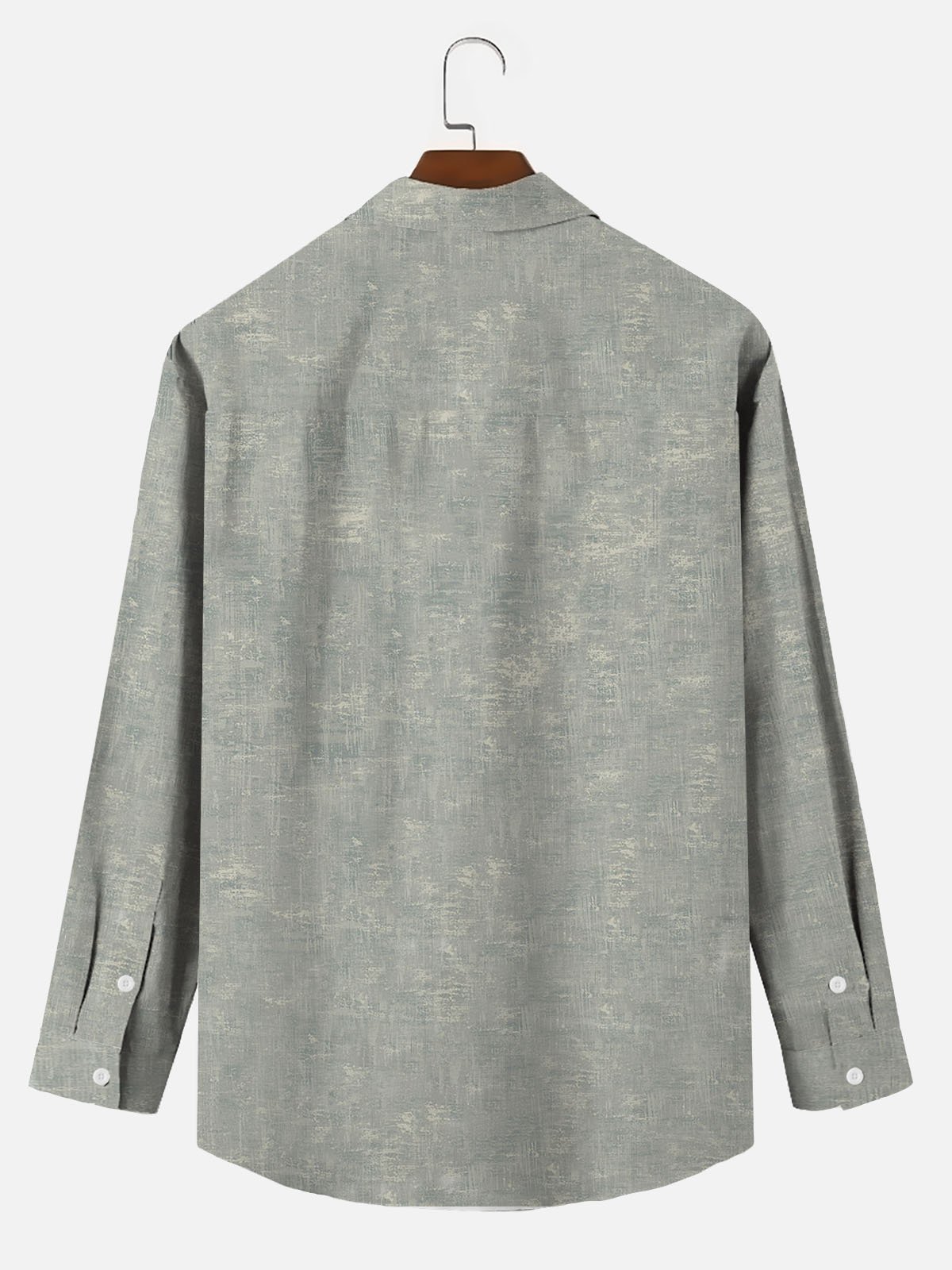 Retro Stripe Texture Printing Men's Long Sleeve Shirt Natural Fiber Plus Size Shirt
