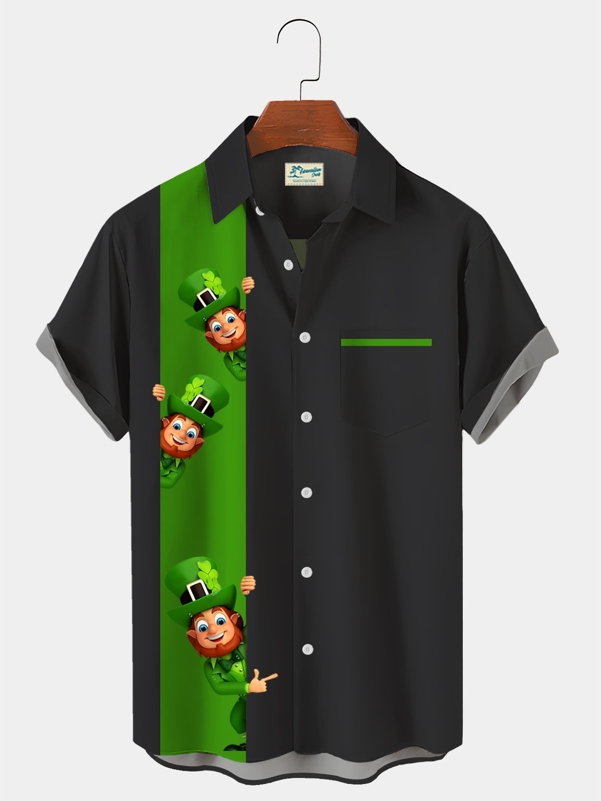 Royal Holiday Green St. Patrick's Day Printed Shirt Plus Size Shirt