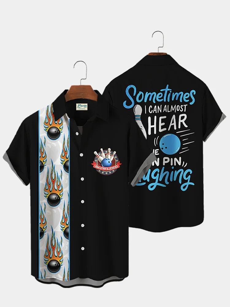 Royaura Vintage Bowling Team Hawaiian Shirts Plus Size Resort Shirts