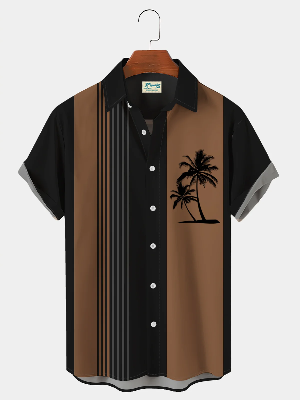 Royaura Vintage Bowling Coconut Print Shirt Plus Size Shirt