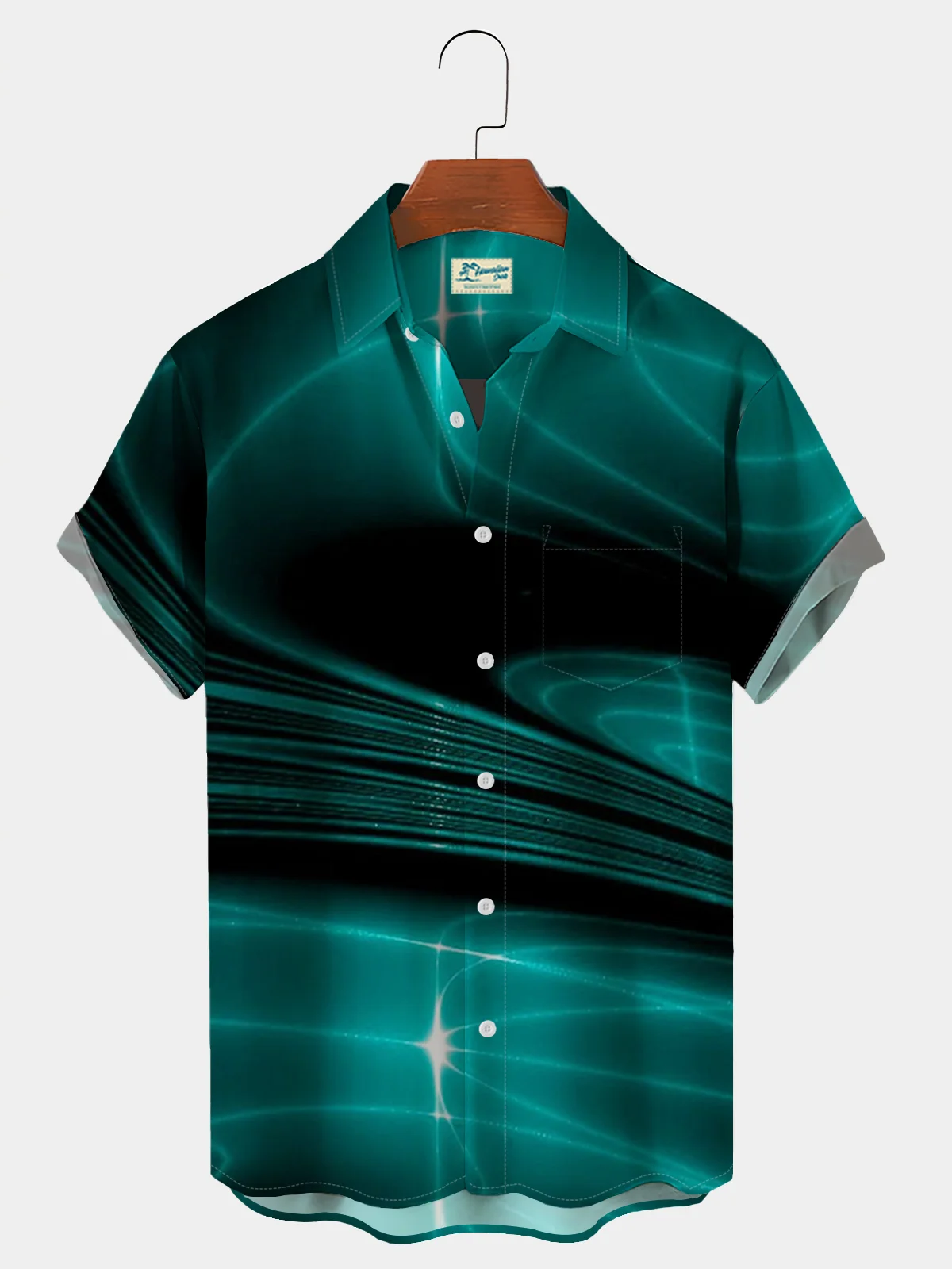 Royaura Red Tech Art Gradual Print Shirt Plus Size Shirt