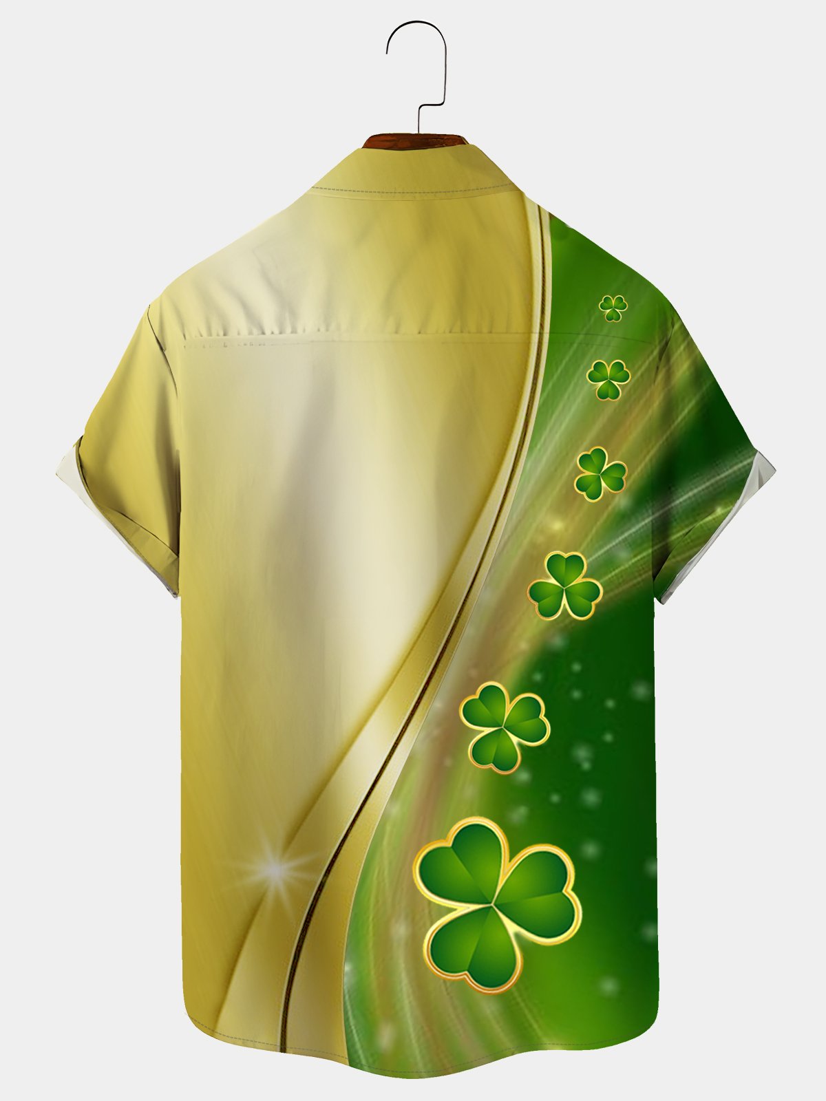 Royaura St. Patrick's Day Gradual Clover Print Holiday Shirt Plus Size Shirt