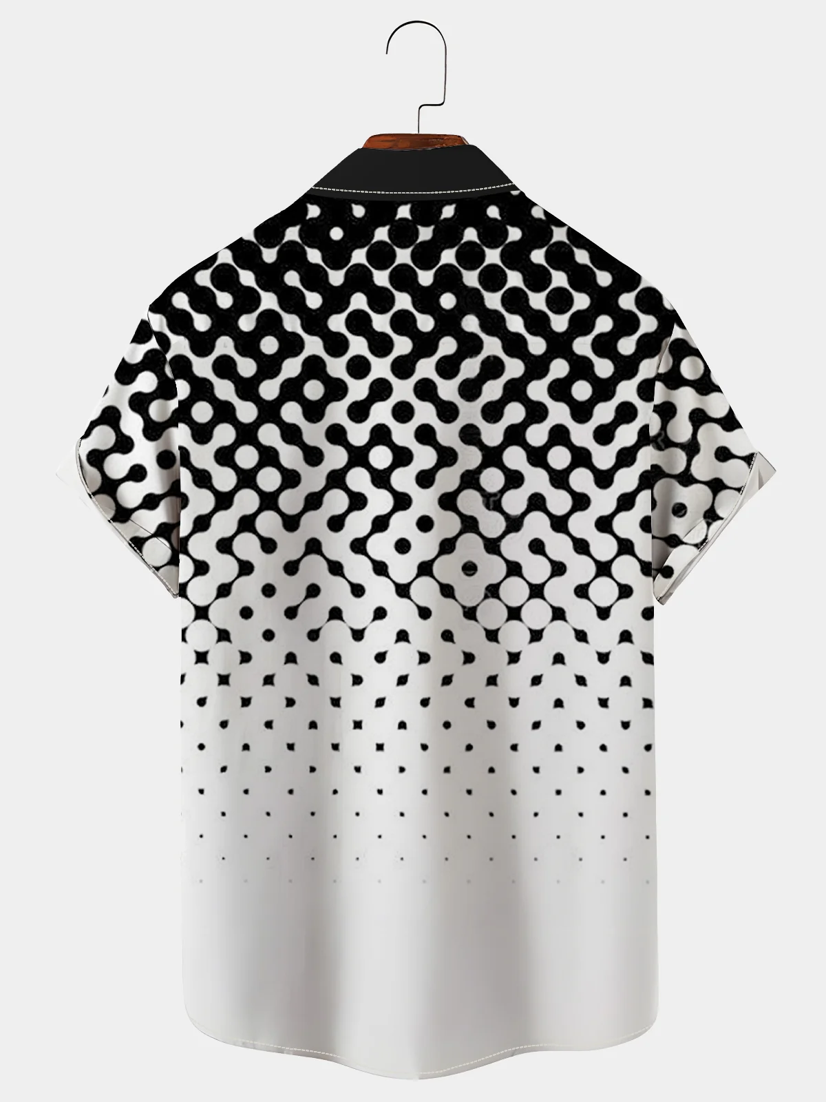 Royaura black art polka dot geometric print chest pocket shirt oversized shirt