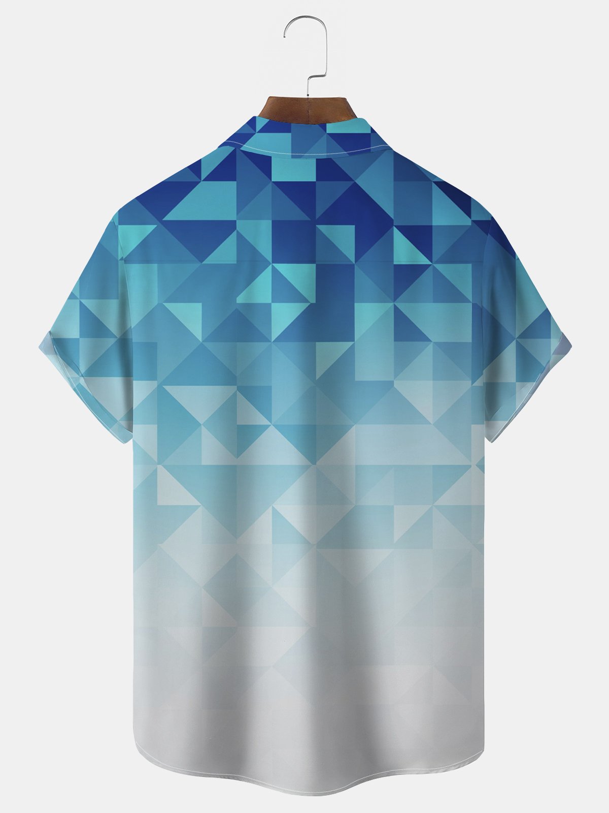 Royaura Geometric Gradient Hawaiian Shirt Oversized Vacation Aloha Shirt