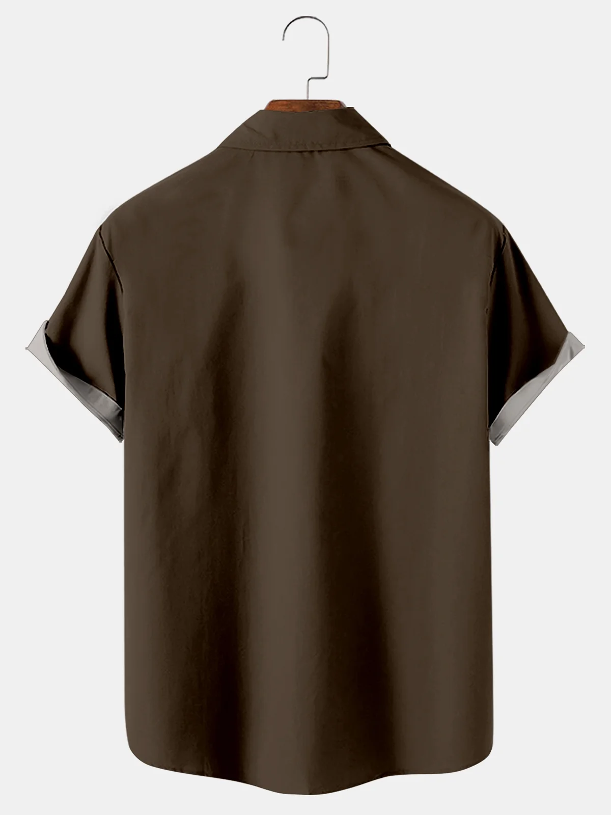 Royaura Brown Vintage Car Graphic Print Chest Bag Shirt Plus Size Shirt
