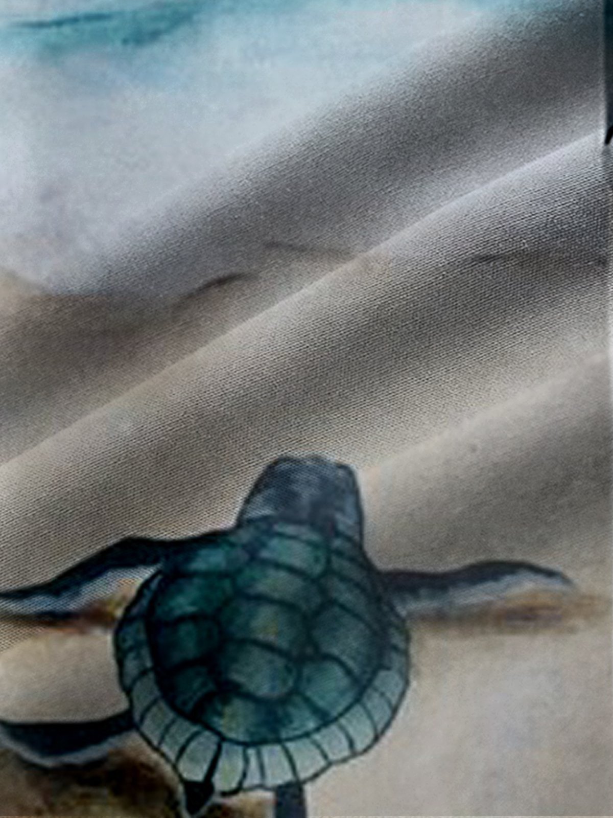 Royaura Hawaiian Turtle Beach Wave Print Chest Bag Holiday Shirt Plus Size Shirt