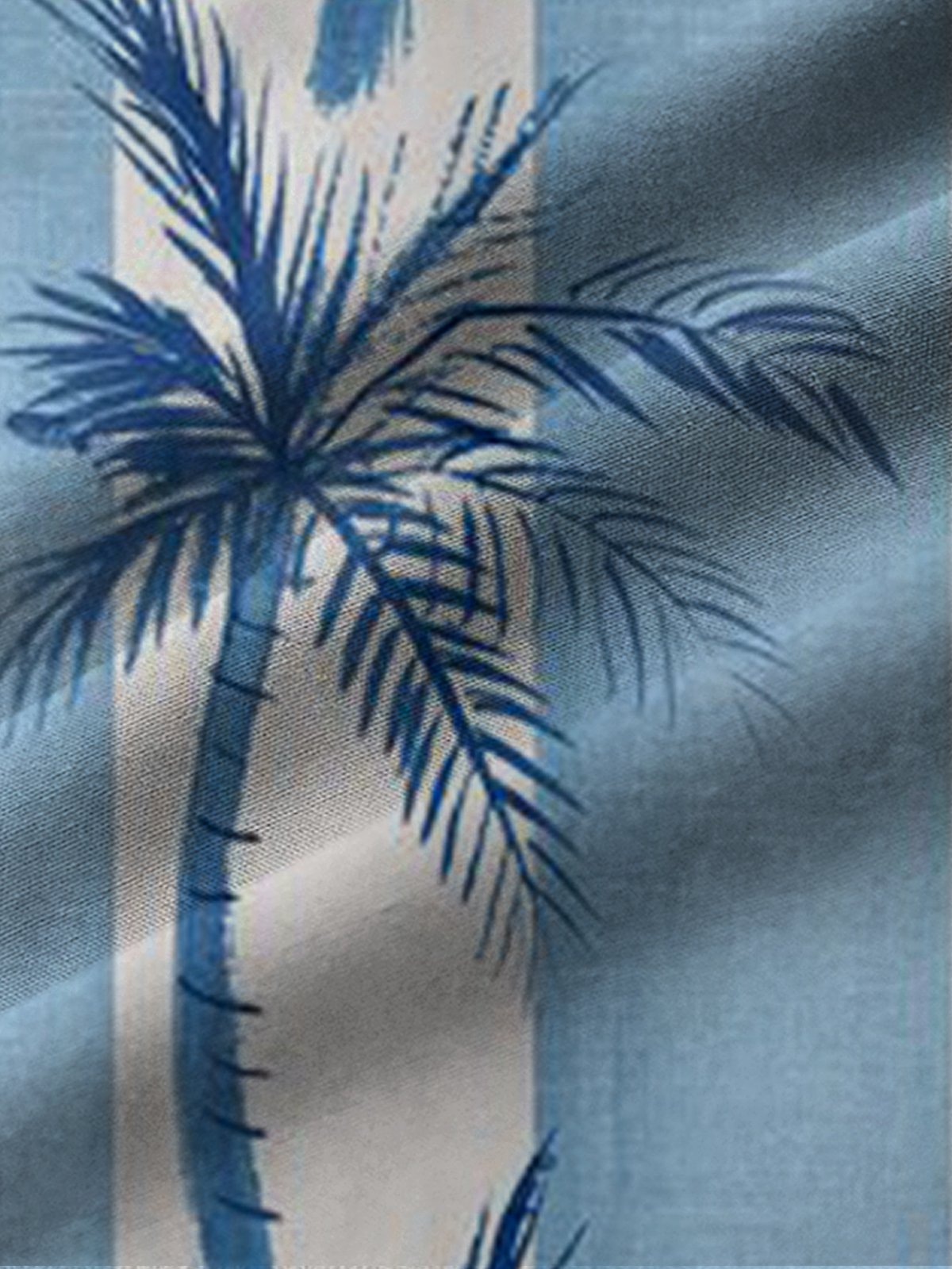 Royaura Hawaiian blue patchwork coconut tree print chest pocket holiday shirt oversized Hawaiian shirt