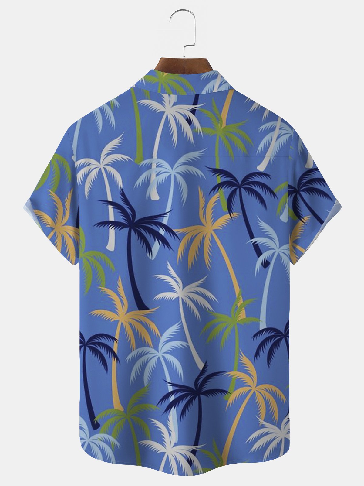 Royaura Beach Vacation Men's Hawaiian Shirts Coconut Tree Stretch Plus Size Aloha Casual Shirts