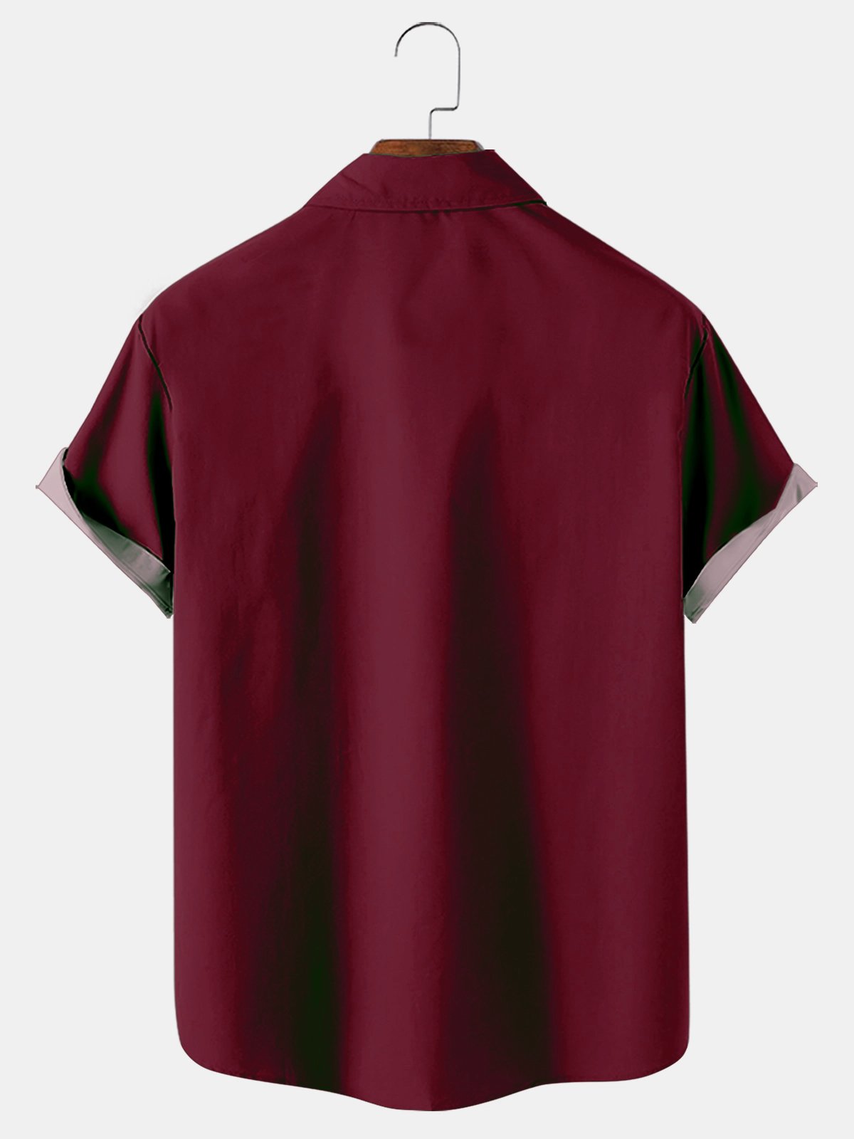 Royaura Red Panel Vintage Car Print Breast Pocket Shirt Plus Size Shirt