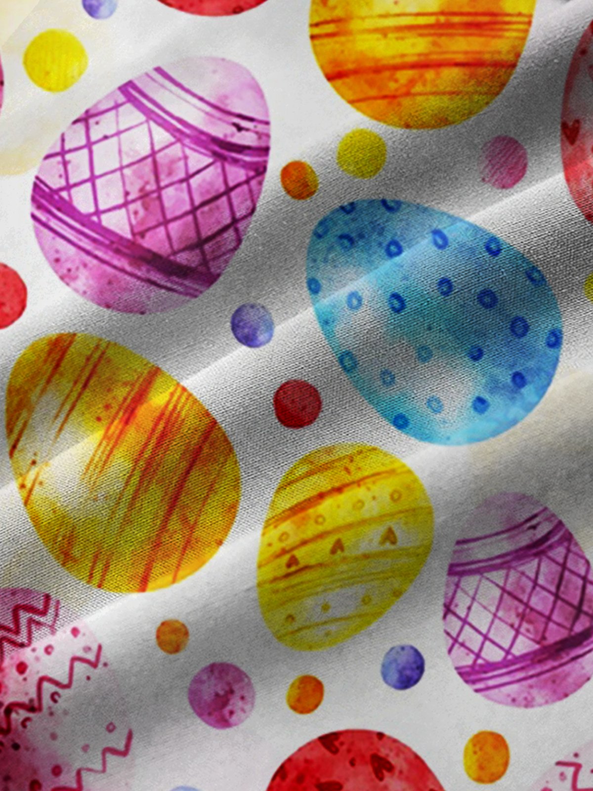 Royaura Easter Egg Print Chest Bag Holiday Shirt Plus Size Shirt