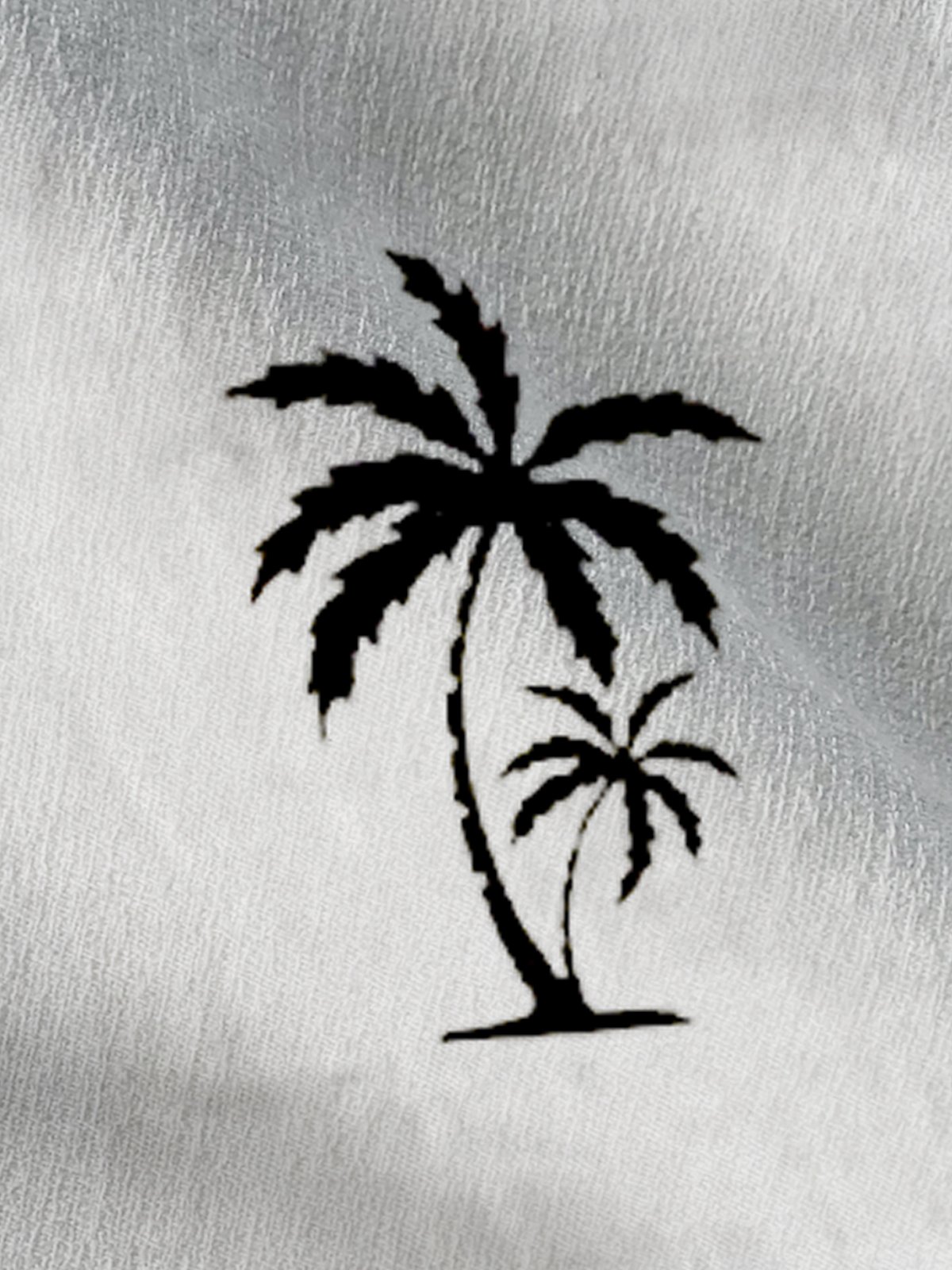 Royaura Cotton Linen flax coconut tree print breathable moisture absorption casual shorts