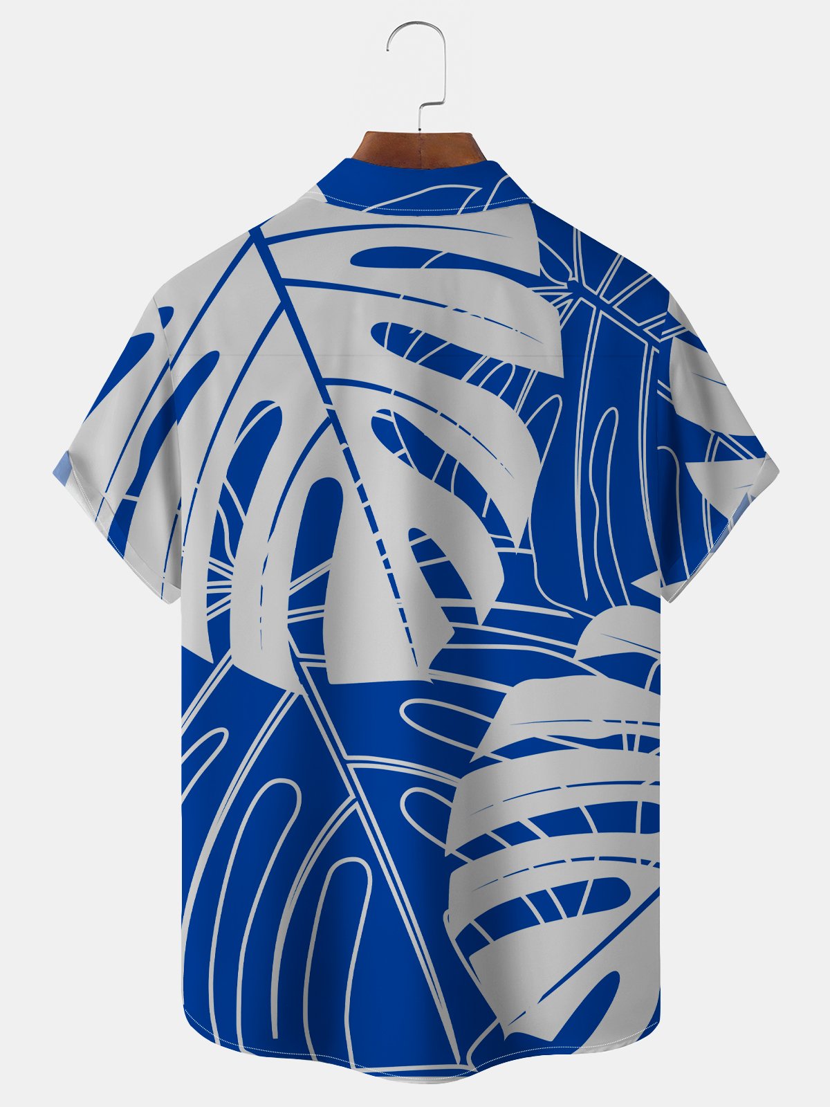 Royaura Beach Vacation Tropical Monstera deliciosa Leaf Men's Hawaiian Shirt Free Seersucker Plus Size Aloha Art Shirts