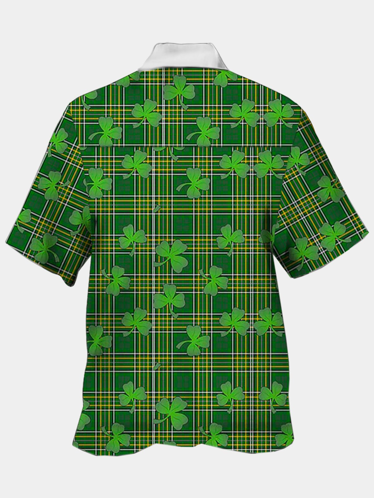 Royaura Fun Irish St. Patrick's Day Green Shamrock Hawaiian Shirt Oversized Vacation Aloha Shirt