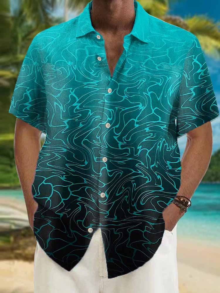 Royaura® Vintage 60’s Psychedelic Geometric Men's Hawaiian Shirt Breathable Comfortable Camp Pocket Shirt