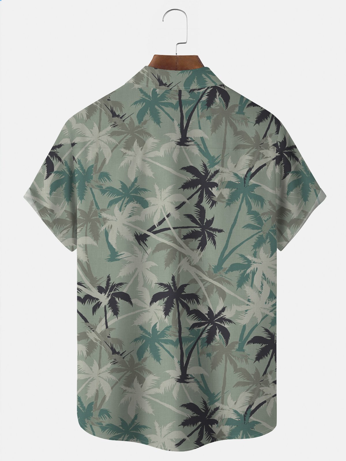 Royaura Natural Fiber Vintage Coconut Tree Print Holiday Beach Hawaii Oversized Aloha Comfortable Breathable Shirt