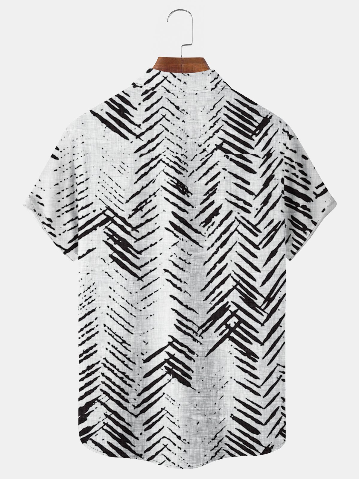 Royaura Casual Line Art Nature  Fiber Breathable Natural Men's Hawaiian Plus Size Aloha Art Shirts