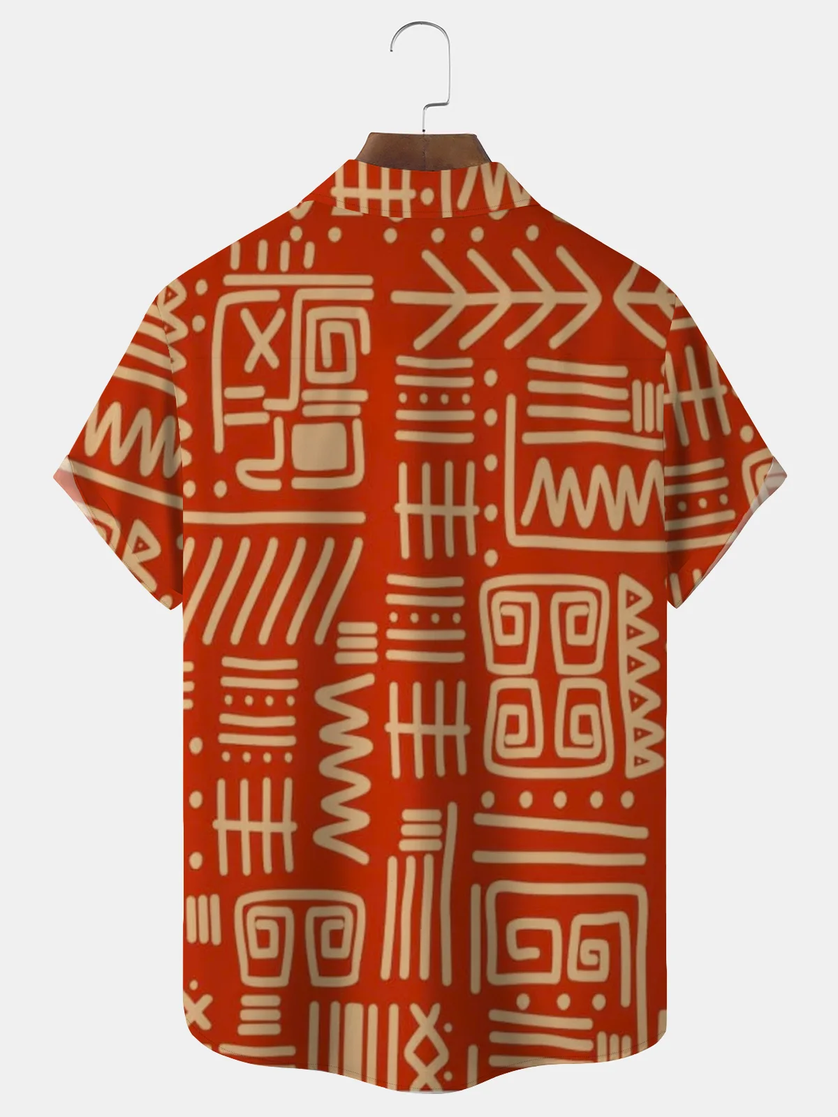 Royaura TIKI Ethnic Print Men's Vacation Hawaiian Big and Tall Aloha Shirt