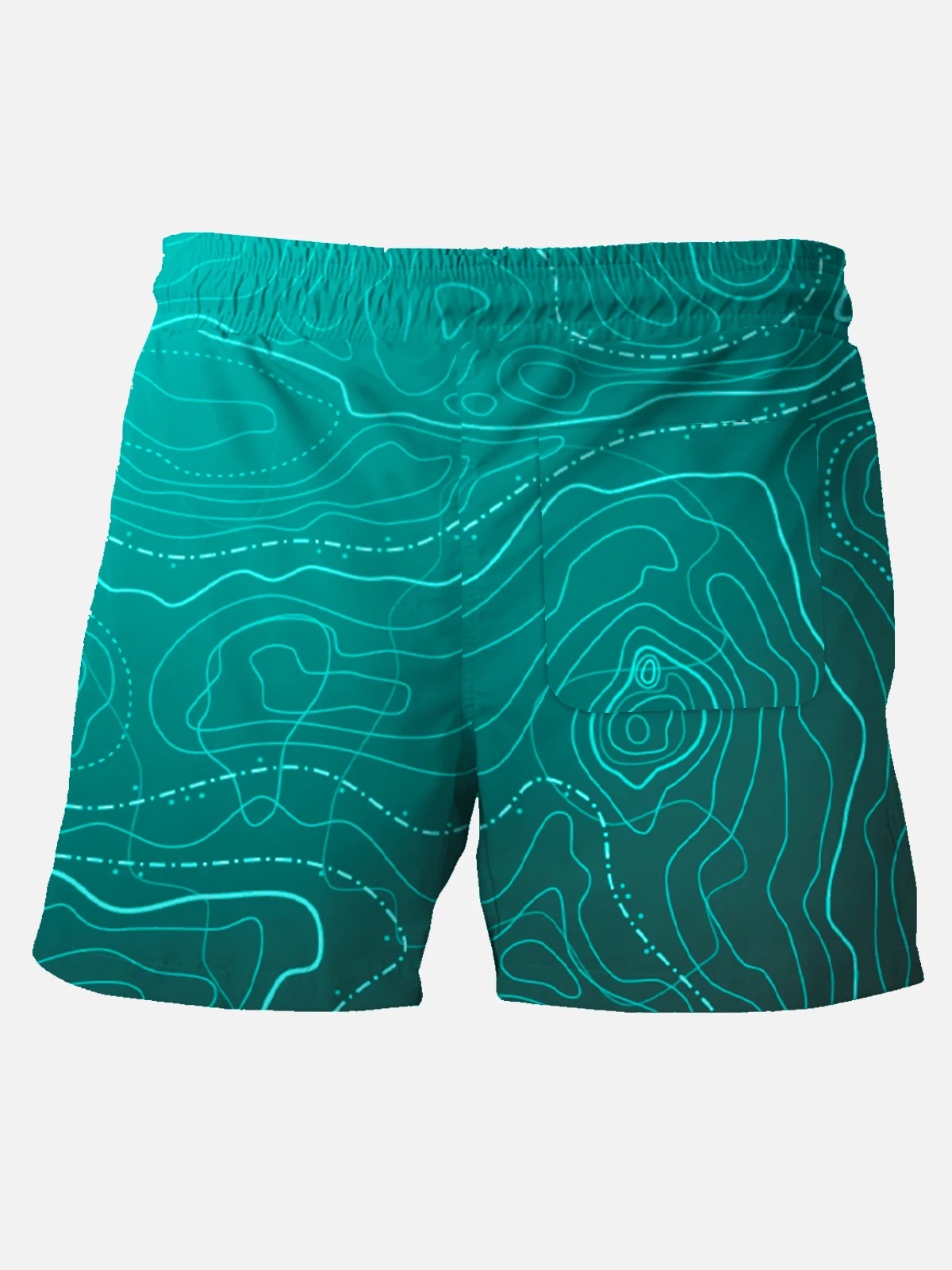 Royaura Vacation Beach Map Line Tie-Dye Men's Hawaii Art Breathable quick Dry Casual Shorts Swim Trunks