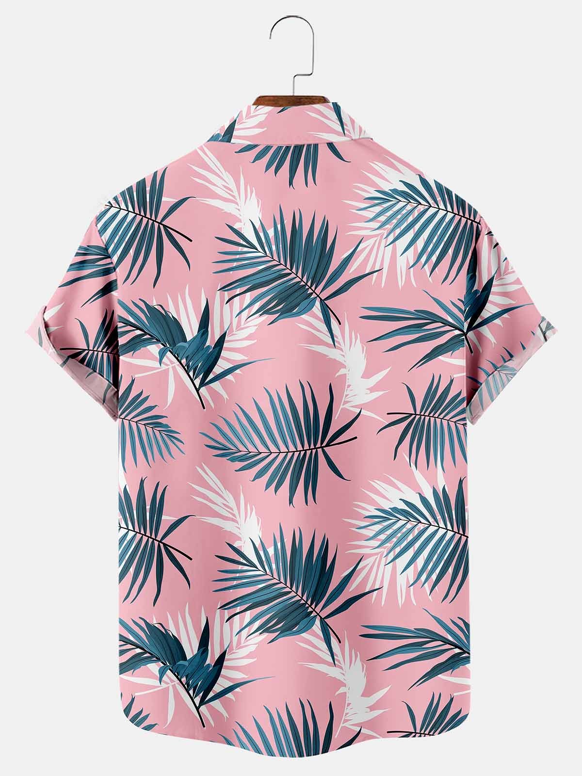 Royaura Hawaii  Tropical Plant Men's Button Pocket Shirt