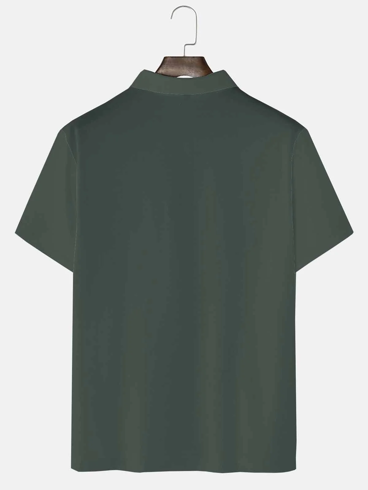 Royaura Letter Print Basic Men's Button Polo Shirt