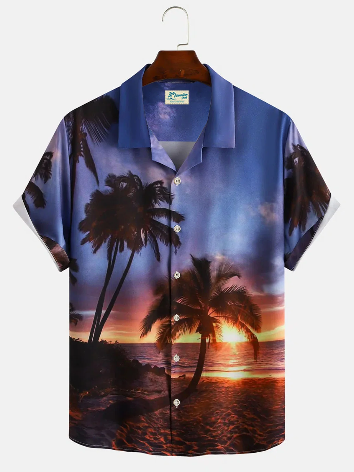 Royaura Hawaiian Coconut Men's Button Pocket Shirt Two-Piece Set