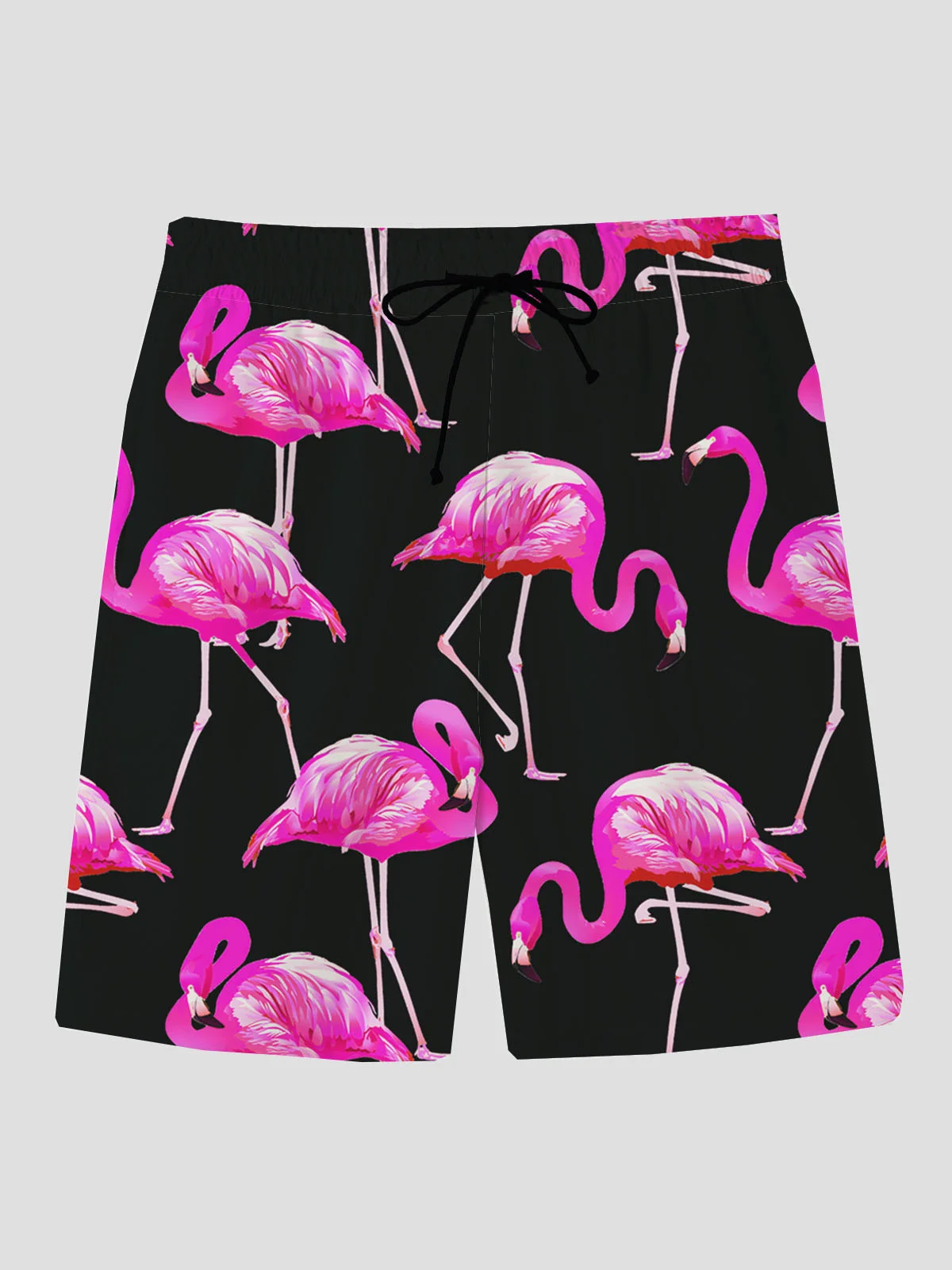 Royaura Hawaiian Flamingo Men's Button Down Pocket Two-Piece Shirt And Shorts Set