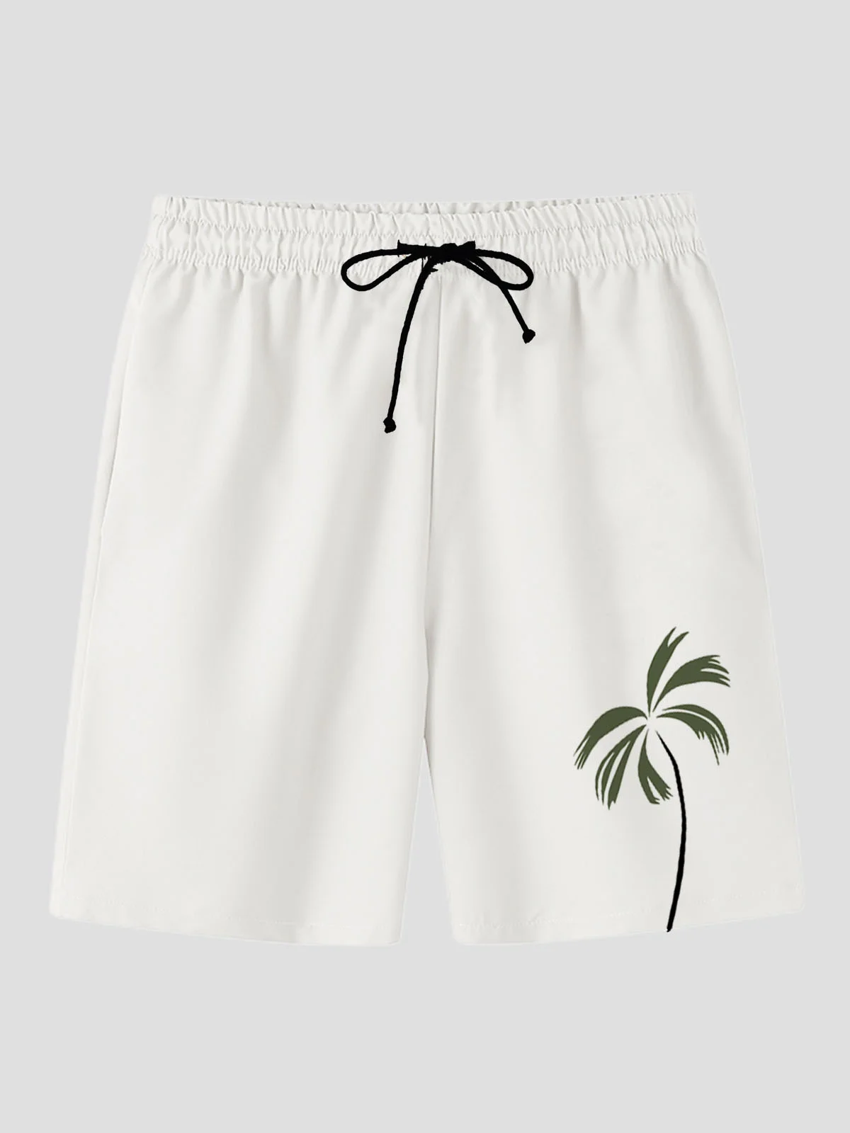 Royaura Hawaiian Coconut Tree Men's Button Pocket Two-Piece Shirt And Shorts Set