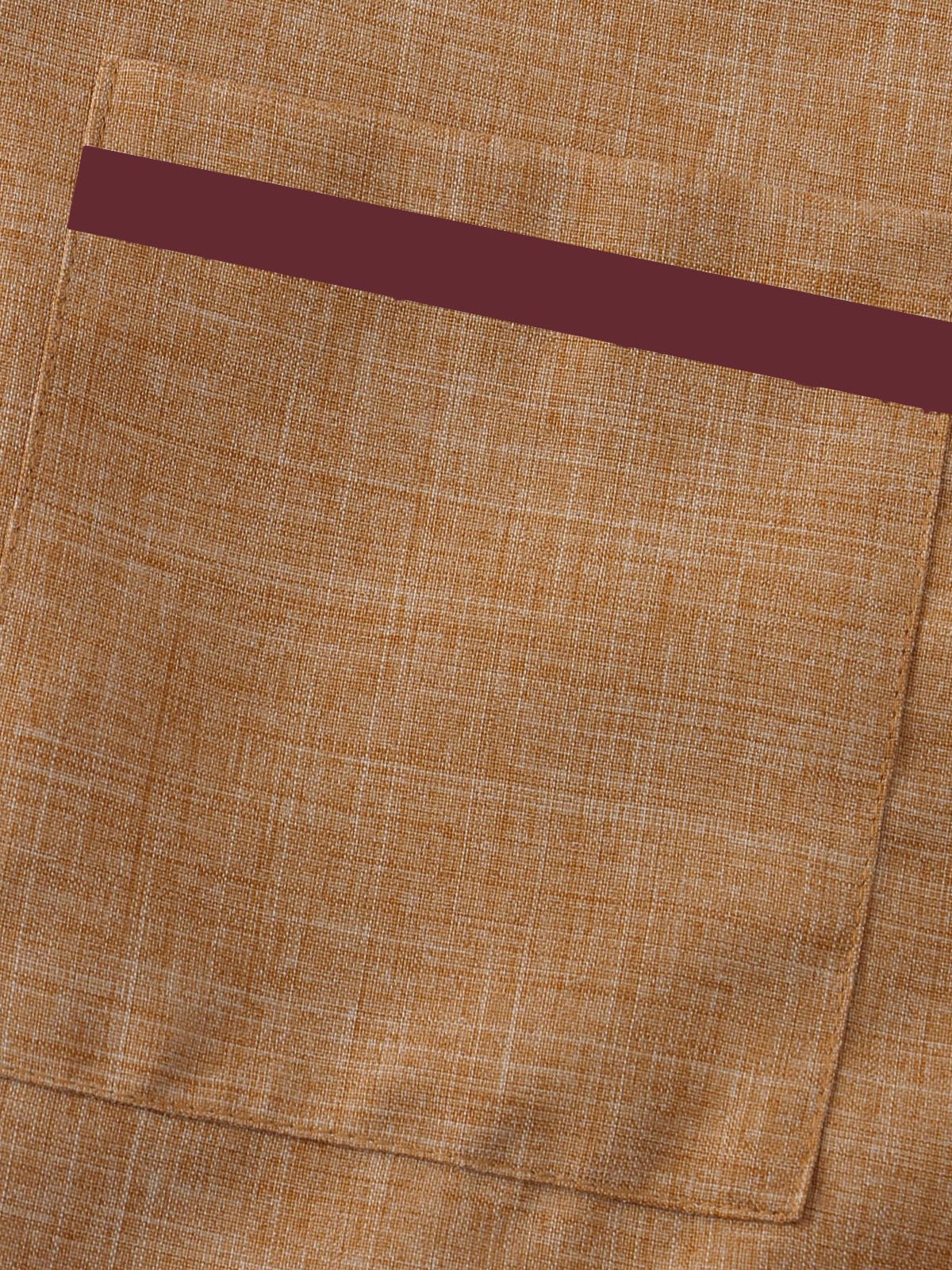 Royaura® Cotton Linen Vintage Musical Instrument Print Men's Stand Collar Button Pocket Shirt