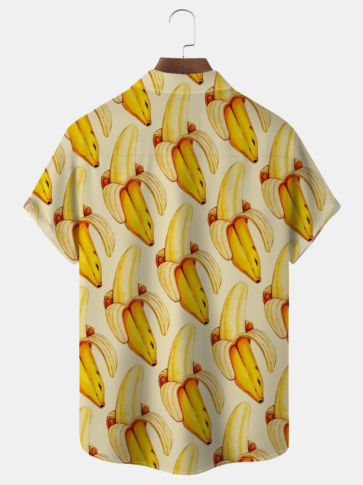 Royaura Hawaiian Banana Fruit Print Men's Button Pocket Shirt