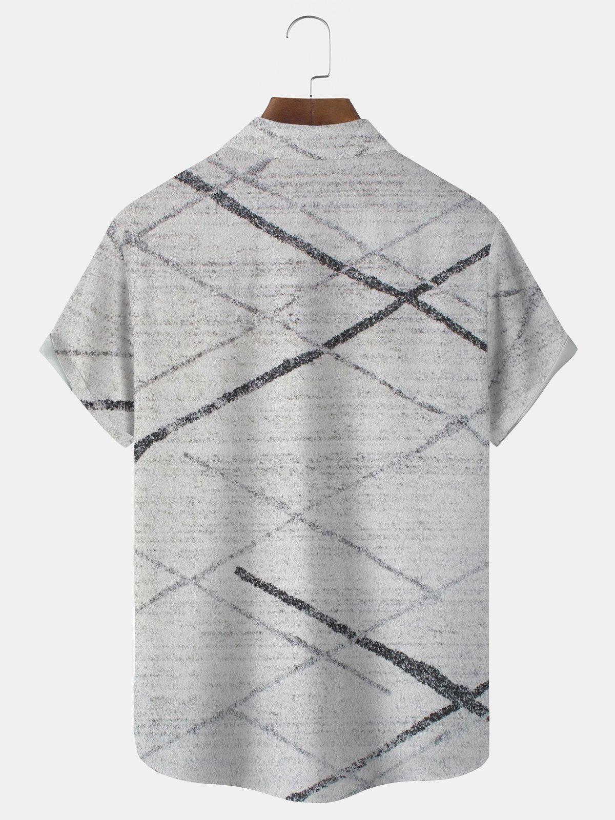 Light Gray Comfortable-Blend Geometric Series Pockets Geometric Shirts & Tops