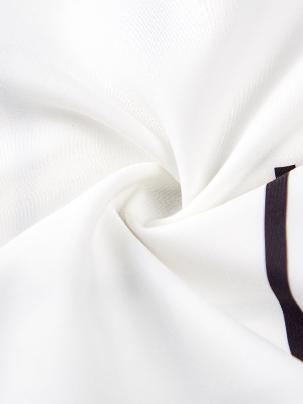 Men Women White Irregular Lines Plain Basic Loose Short Sleeve Geometric Shirts