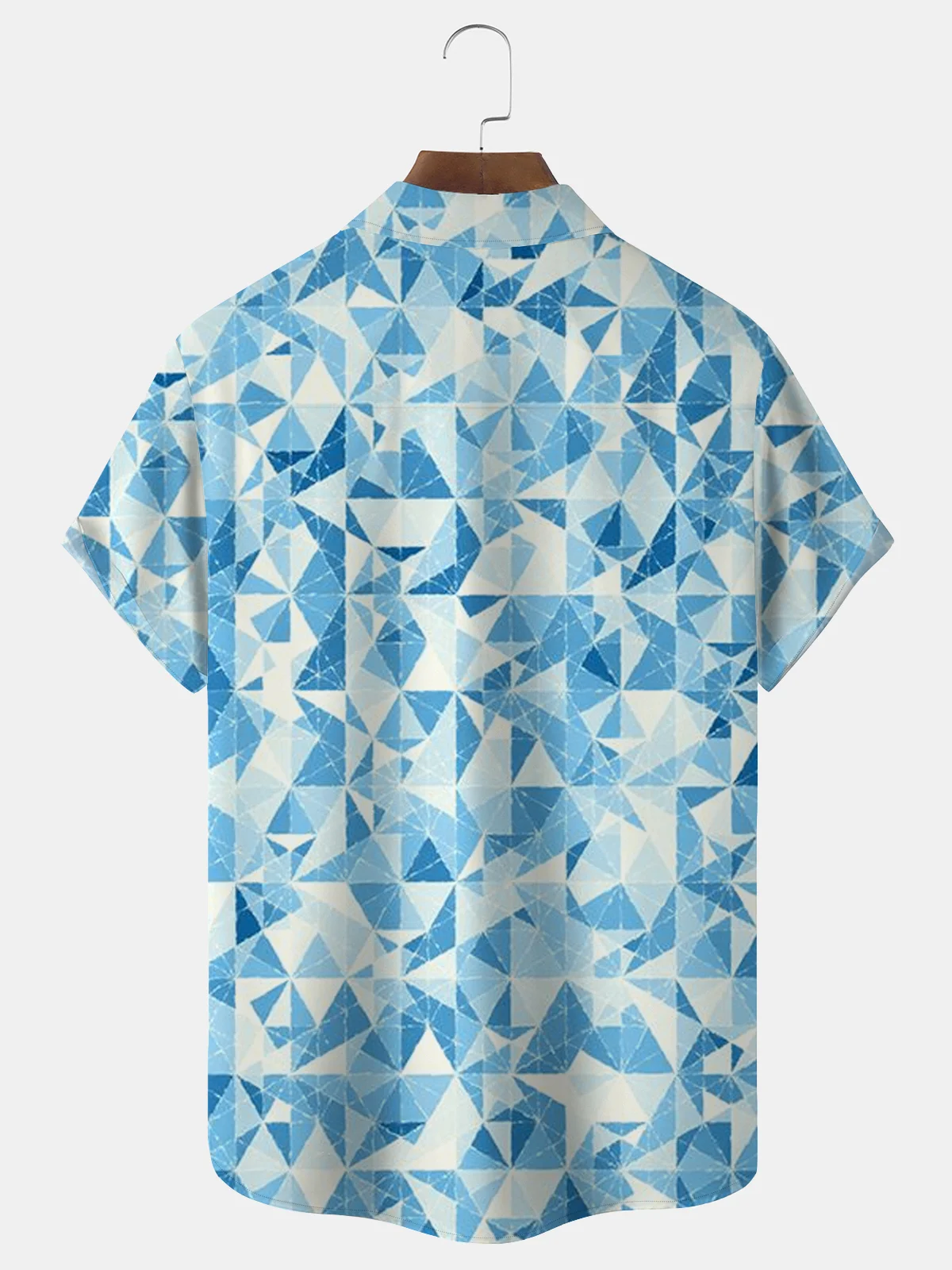 Royaura Casual Basics Geometry Print Beach Men's Hawaiian Oversized Shirt With Pocket