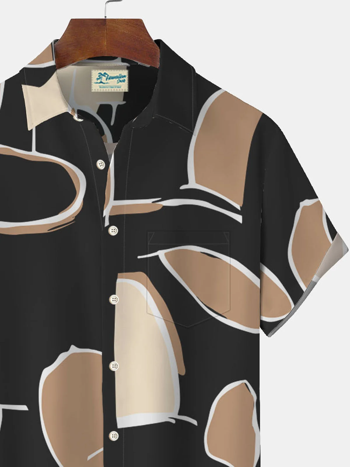 Royaura Geometric Art Print Men's Button Pocket Shirt
